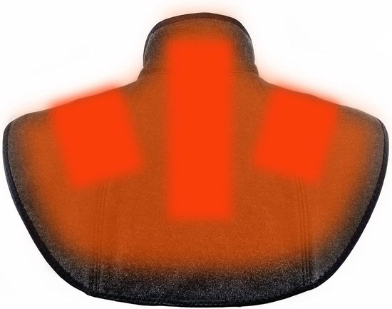 Warmtebeeld van de infrarood verwarmingszones in het nekkussen
